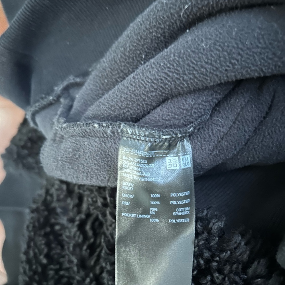 UNIQLO Windproof Outer Fleece Rib Blouson - Black Size XL excellent YKK ZIPPER - Picture 10 of 13